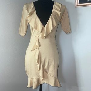 Ruffled faux bandage dress